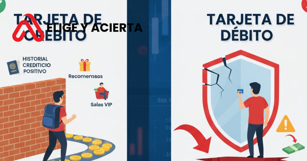 que diferencia hay entre tarjeta de credito y debito