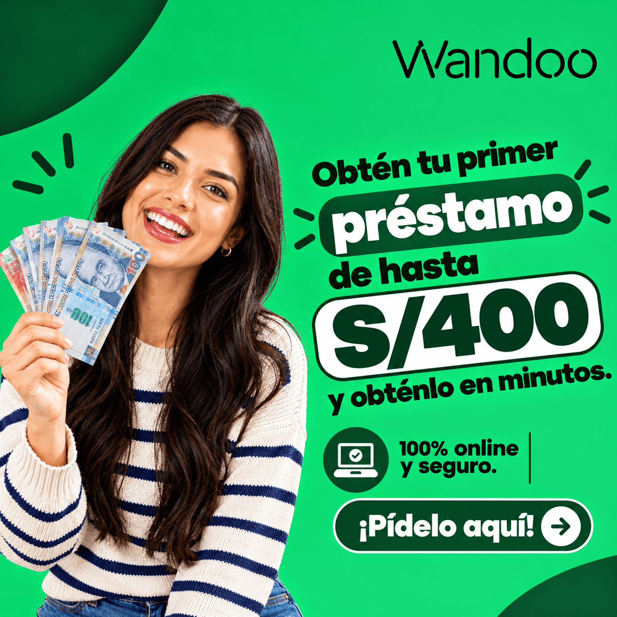 Wandoo: primer préstamo de hasta S/400
