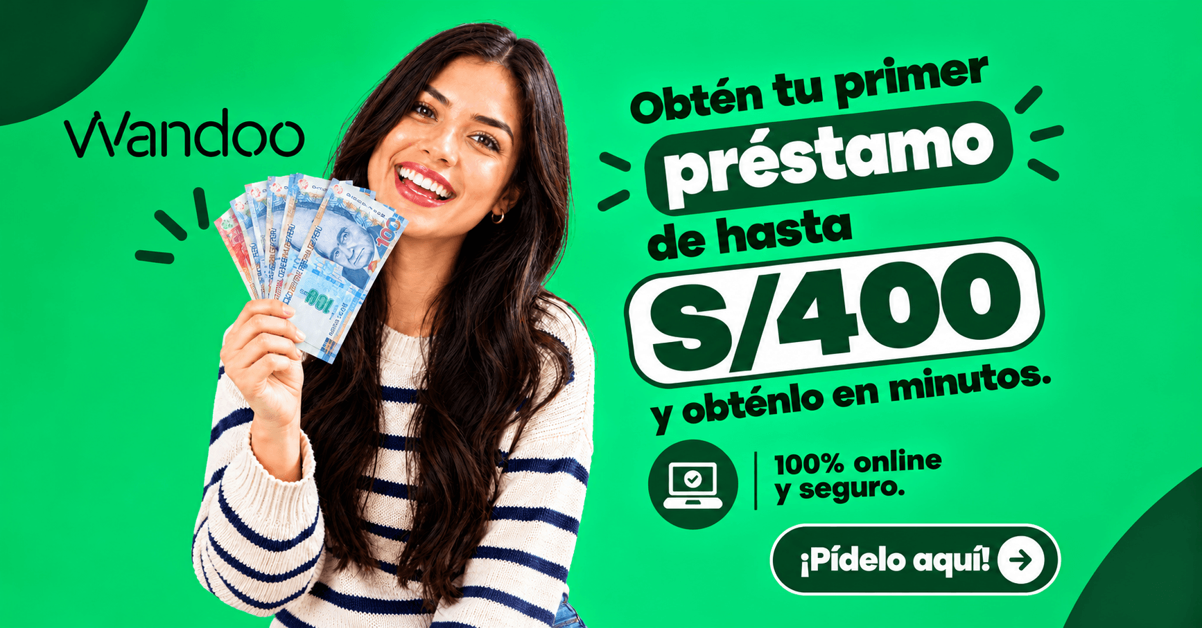 Wandoo: primer préstamo de hasta S/400, 100% online